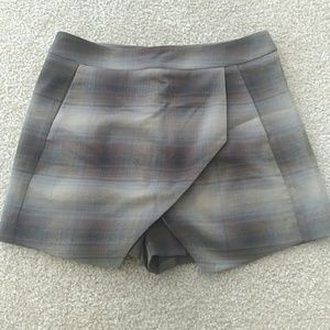 Layered Skirt Plaid Shorts